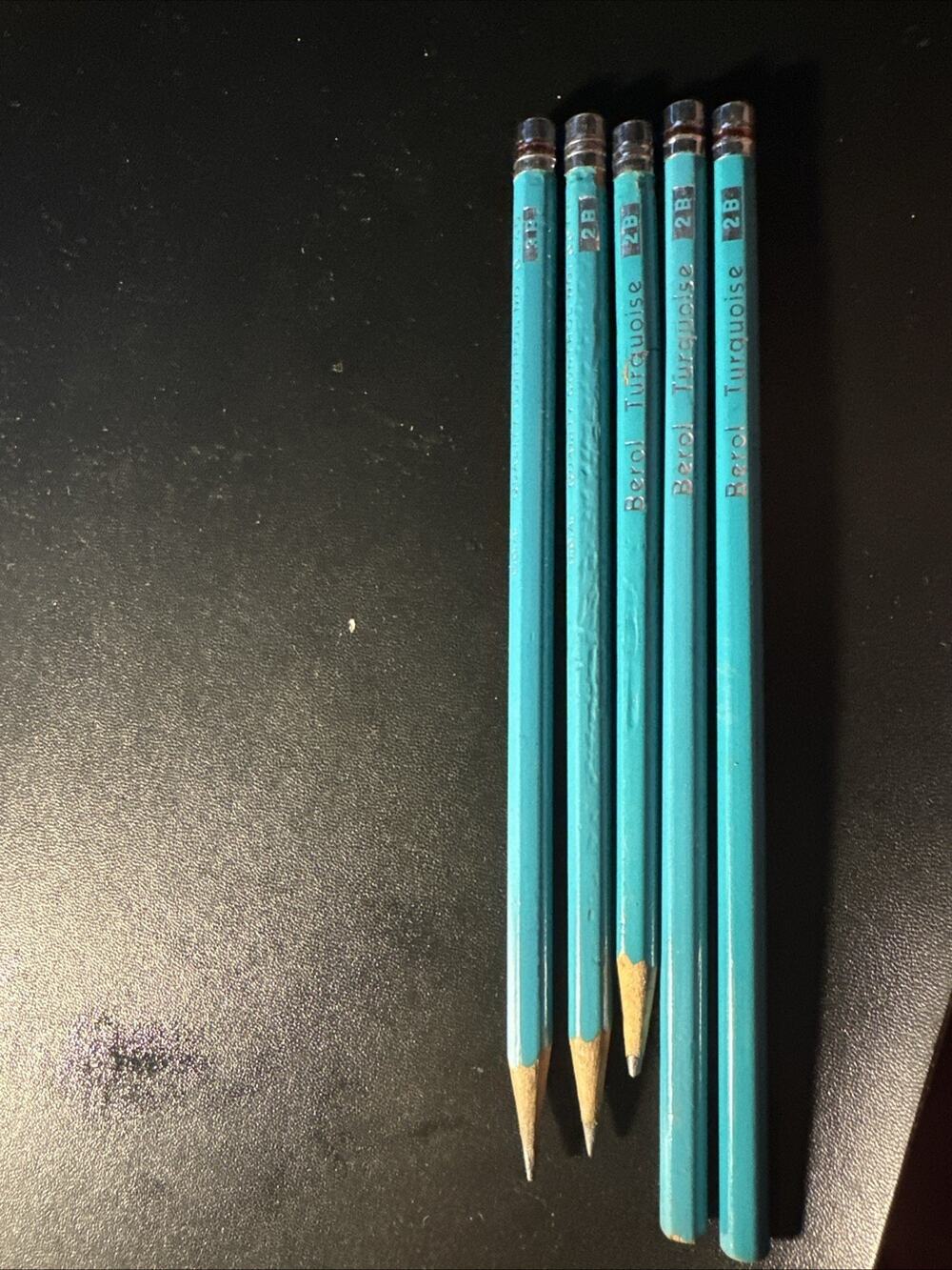 Berol Turquoise Drawing Pencil Lead 2B And 1 3B Made In USA 5 Vintage